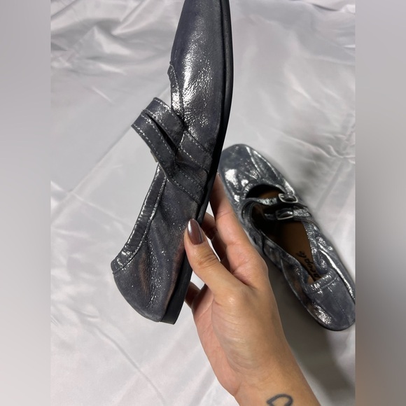 Free People Gemini Ballet Flats Mary Jane Metallic, size 8 - Picture 9 of 11